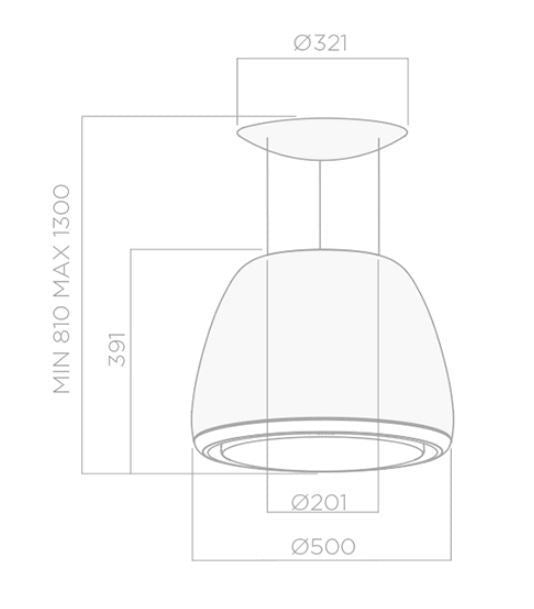Load image into Gallery viewer, Elica 50cm Edith Rock Suspeneded Hood Black | EDITHROCKF50