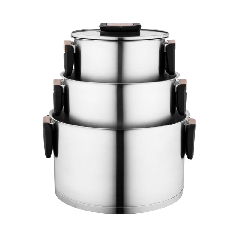 Load image into Gallery viewer, Altom Smart Stainless Steel Cookware Set Of 6 Pcs | 16/20/24 Cm | 204002676