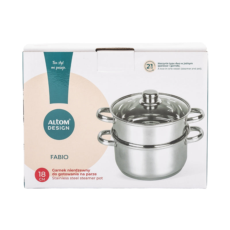 Load image into Gallery viewer, Fabio 18cm stainless steel steamer set 3pcs | 20400488