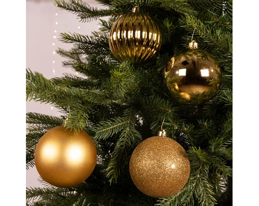 Load image into Gallery viewer, Kaemingk Baubles Shatterproof ShinyGlitter Mix | Light Gold | 021010