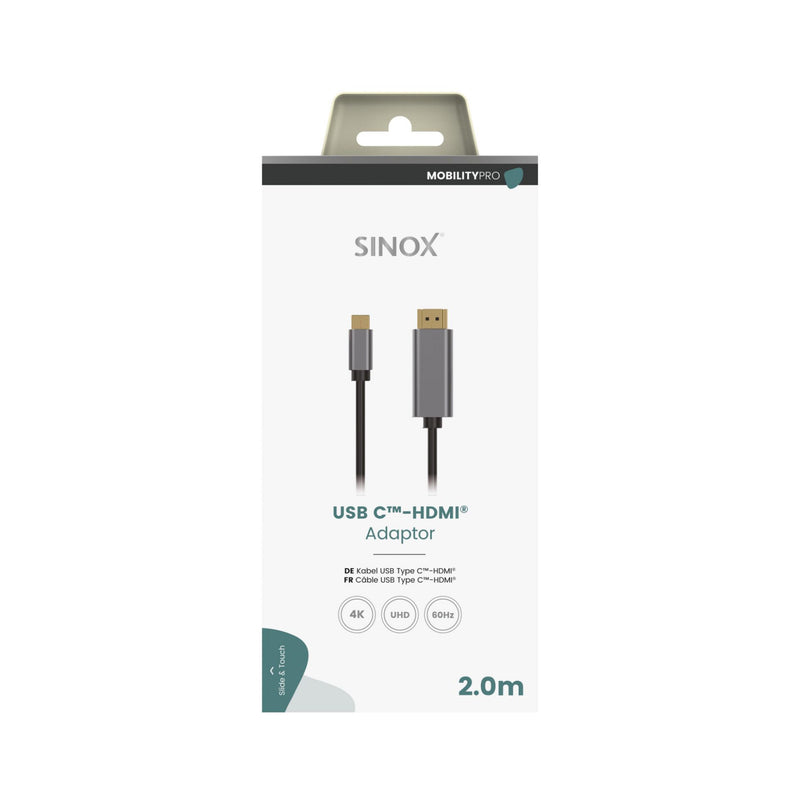 Load image into Gallery viewer, Sinox USB C - HDMI 4K 60Hz 2M Cable Gry | 053167