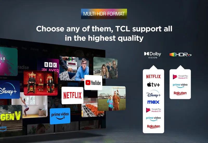 Load image into Gallery viewer, TCL 55" 4K QLED HDR Smart TV | 4K Ultra HD | Google TV | 144HZ Motion Clarity Pro | ONKYO 2.1 Sound | T8C-UK