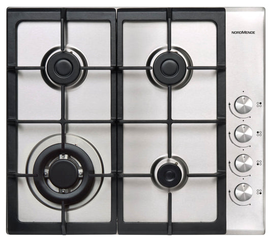 stainless steel gas hob with 4 burners