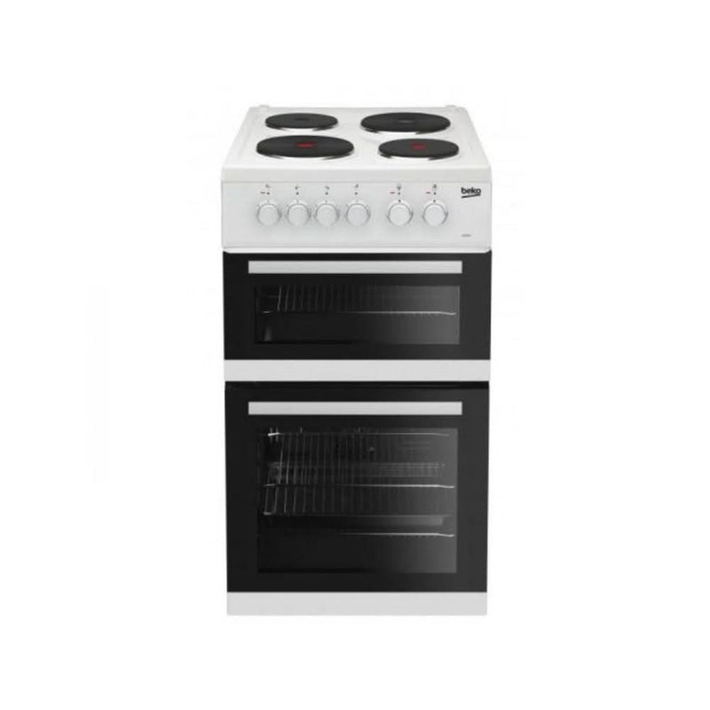 Завантажте зображення в засіб перегляду галереї, white electric cooker with four zones and double oven