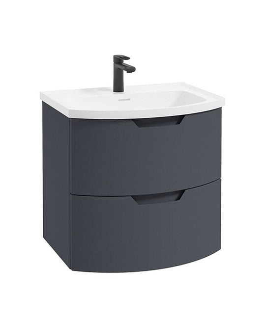 wall hung vanity unit with 2 drawers