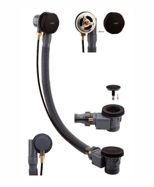 round bath matt black pop up waste