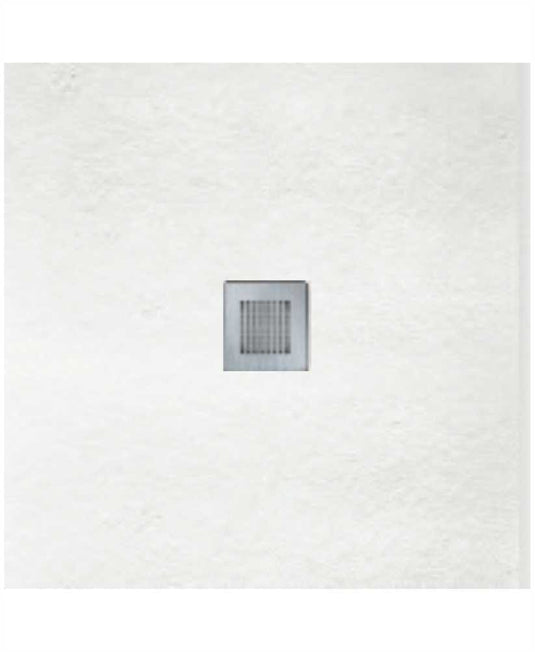 Sonas Slate White 900Mm Square Shower Tray & Waste | NSL90WH