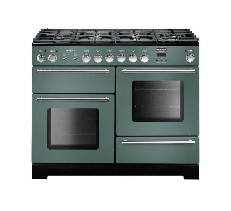 Load image into Gallery viewer, Rangemaster Infusion 110 | Dual Fuel | Mineral Green | Chrome Trim | INF110DFFMG/
