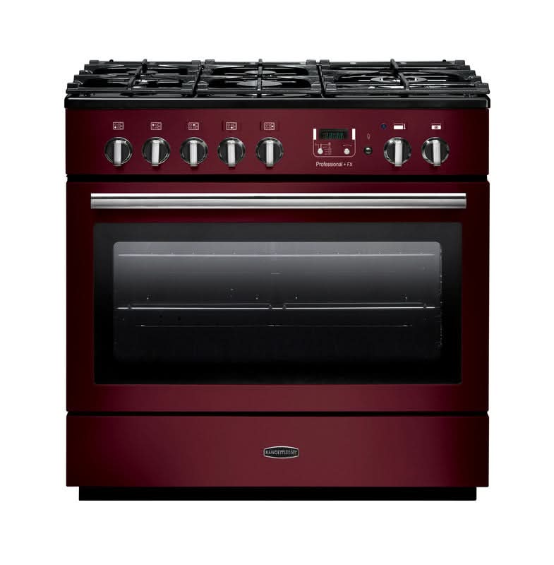 Załaduj obraz do przeglądarki galerii, Rangemaster Professional Plus FX 90 | Dual Fuel | Cranberry | Chrome Trim | PROP90FXDFFCY/C