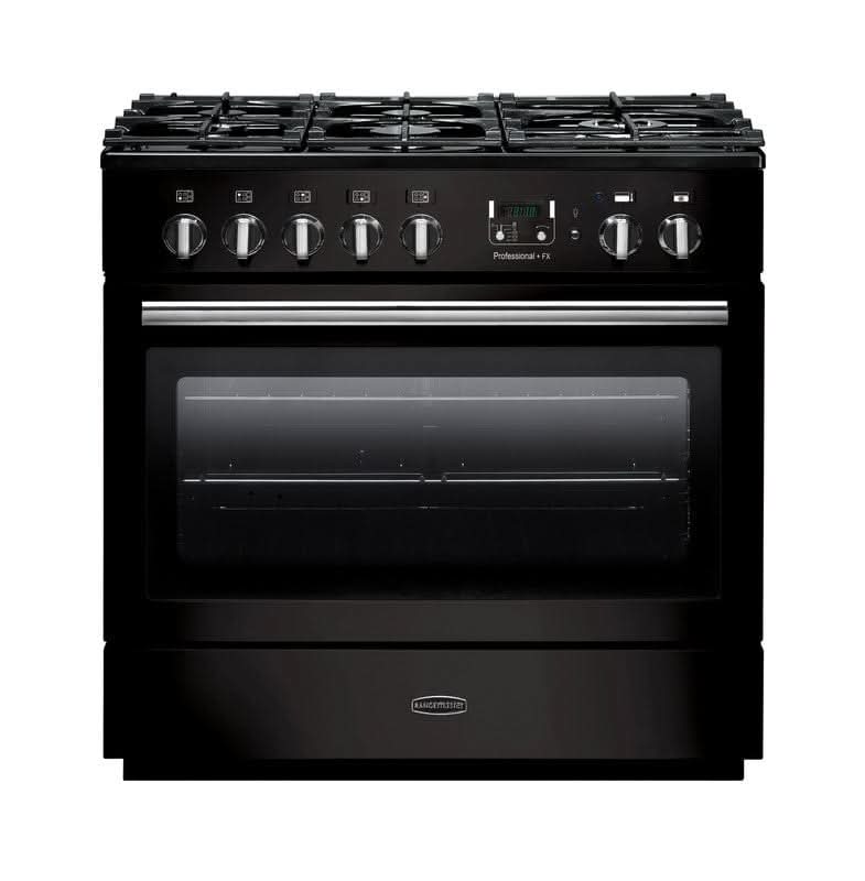 Load image into Gallery viewer, Rangemaster Professional Plus FX 90 | Dual Fuel | Gloss Black | Chrome Trim | PROP90FXDFFGB/C
