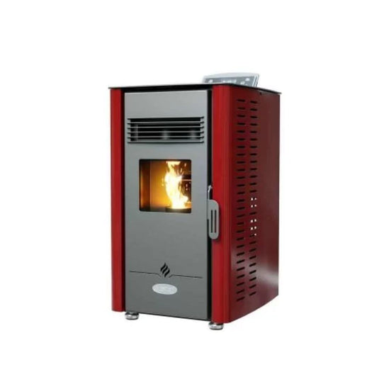 Henley Elm 4kW Wood Pellet Stove | Red | Square | STP002