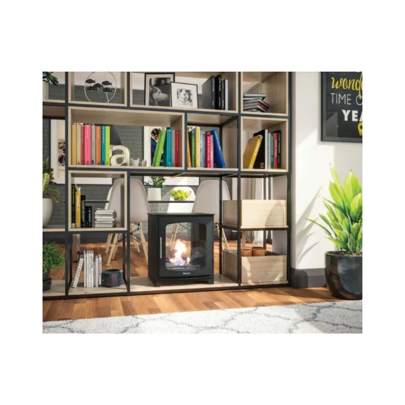 Завантажте зображення в засіб перегляду галереї, henley hazelwood double sided bio ethanol stove in black, freestanding