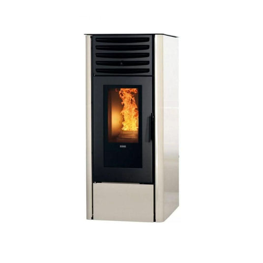 klover dea eco 6 wood pellet stove in ivory, 5.6kw