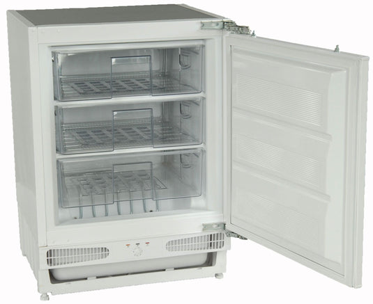 integrated under counter white fridge
