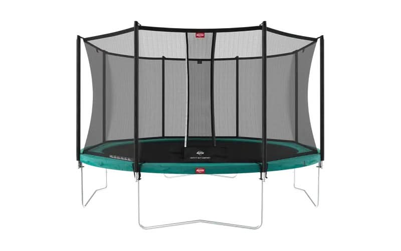 Load image into Gallery viewer, regular green trampoline with safety net