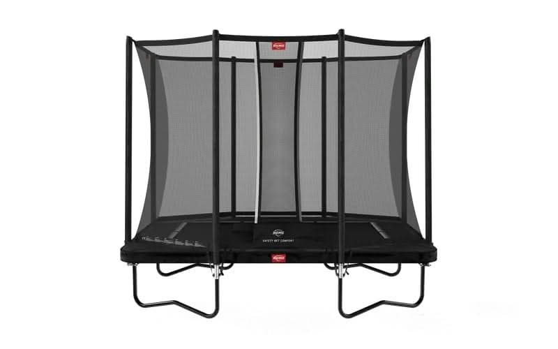 Завантажте зображення в засіб перегляду галереї, regular black rectangular trampoline with safety net