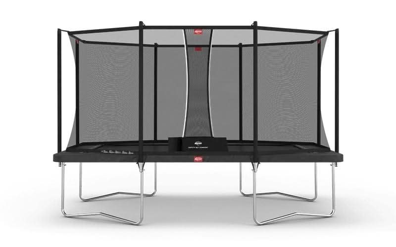 Load image into Gallery viewer, regular black rectangular trampoline with safety net