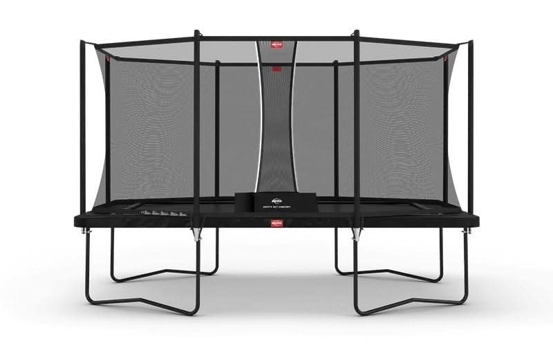 Load image into Gallery viewer, regular black rectangular trampoline with safety net