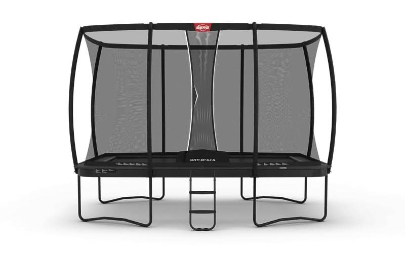 Завантажте зображення в засіб перегляду галереї, regular grey rectangular trampoline with XL safety net