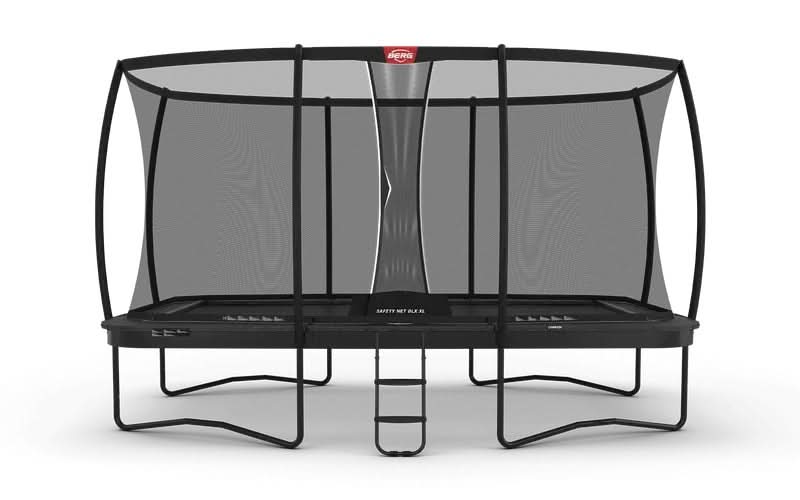 Завантажте зображення в засіб перегляду галереї, regular grey rectangular trampoline with XL safety net