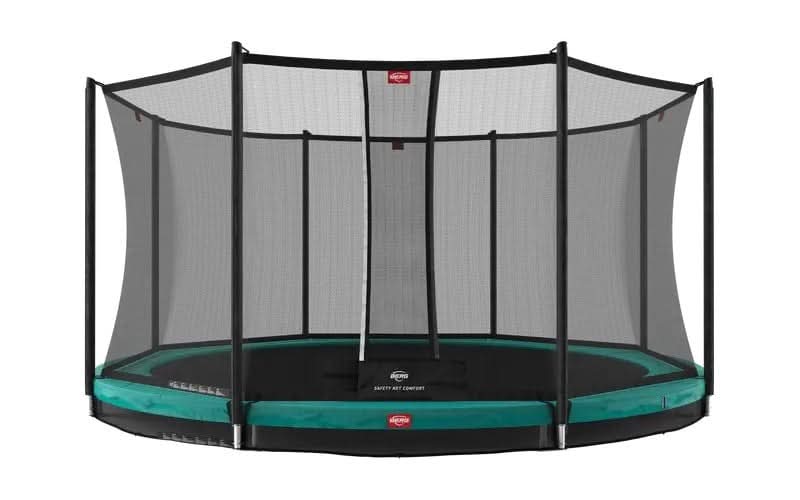 Завантажте зображення в засіб перегляду галереї, green inground trampoline with safety net