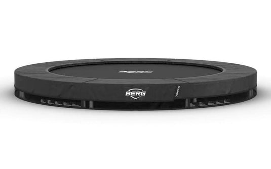 grey inground trampoline