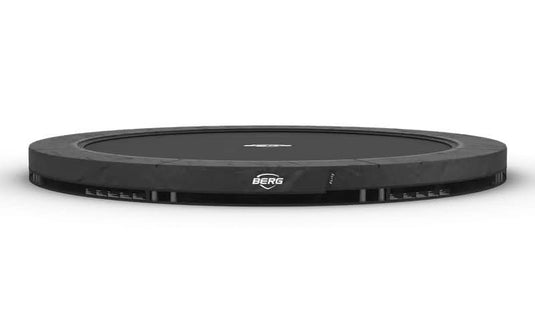 grey inground trampoline