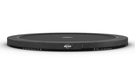 grey inground trampoline