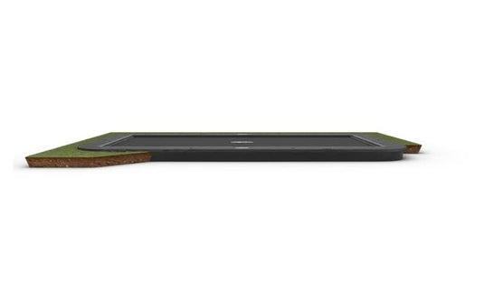 grey rectangular flatground trampoline