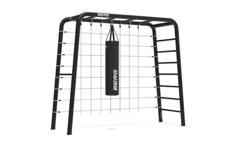 Завантажте зображення в засіб перегляду галереї, medium playbase in the colour black with climbing net and boxing bag included