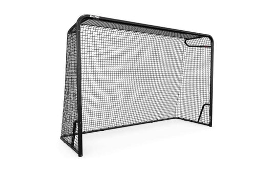 large soccer goal in the colour black