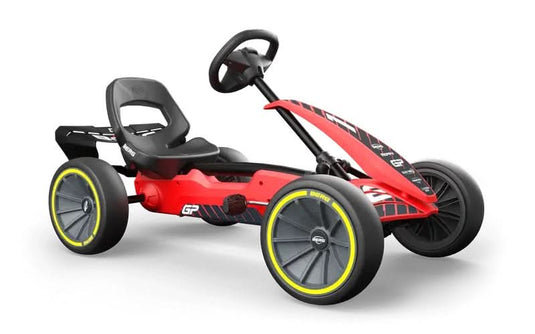 red go kart with black stripes