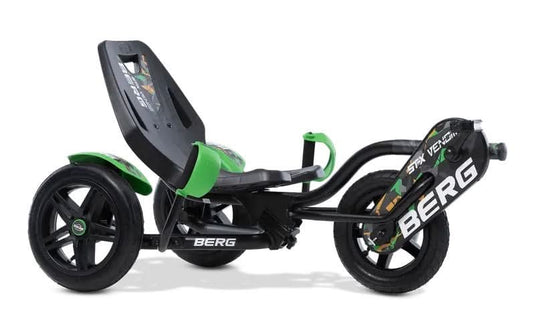 green and black go kart with 3 wheels