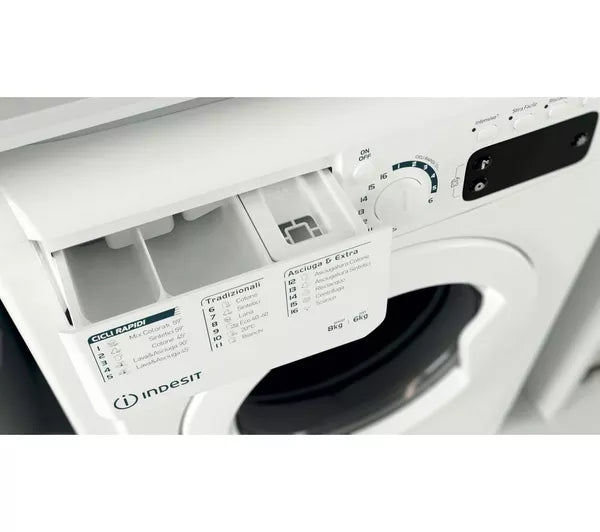Load image into Gallery viewer, Indesit 8/6KG 1351 Spin Freestanding Washer Dryer | White | EWDE861483W