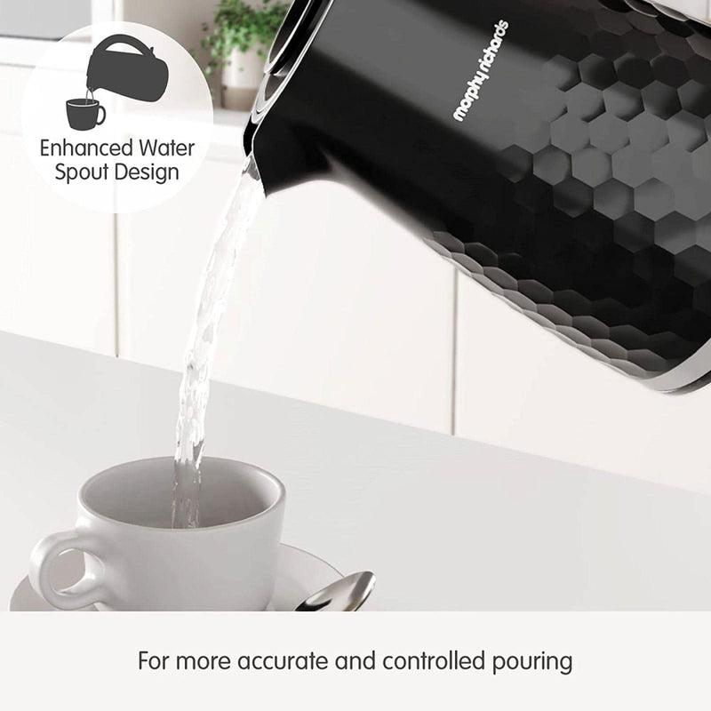 Завантажте зображення в засіб перегляду галереї, black morphy richards hive kettle with water sprout for controlled pouring