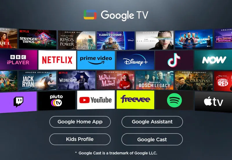 Load image into Gallery viewer, TCL 55" 4K QLED HDR Smart TV | 4K Ultra HD | Google TV | 144HZ Motion Clarity Pro | ONKYO 2.1 Sound | T8C-UK