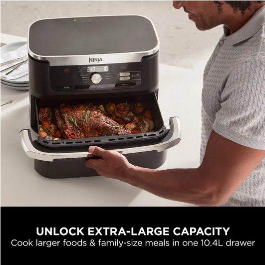 ninja flexidrawer air fryer removable compartment for more space
