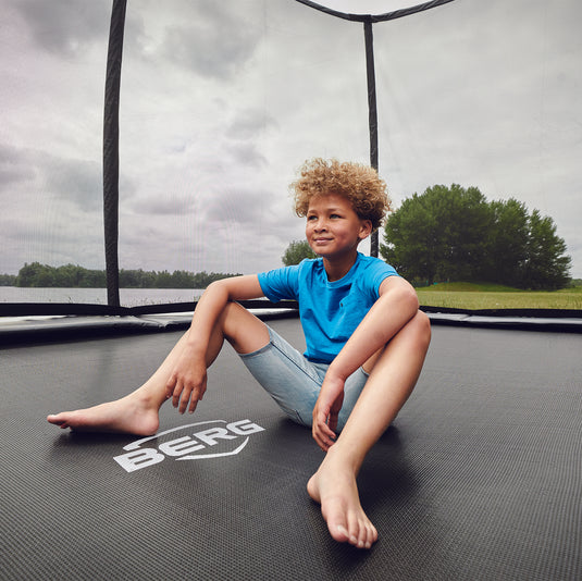 Berg Elite InGround Trampoline Level | 430CM/ 14FT | Safety Net Deluxe XL | Grey | 37.94.33.02