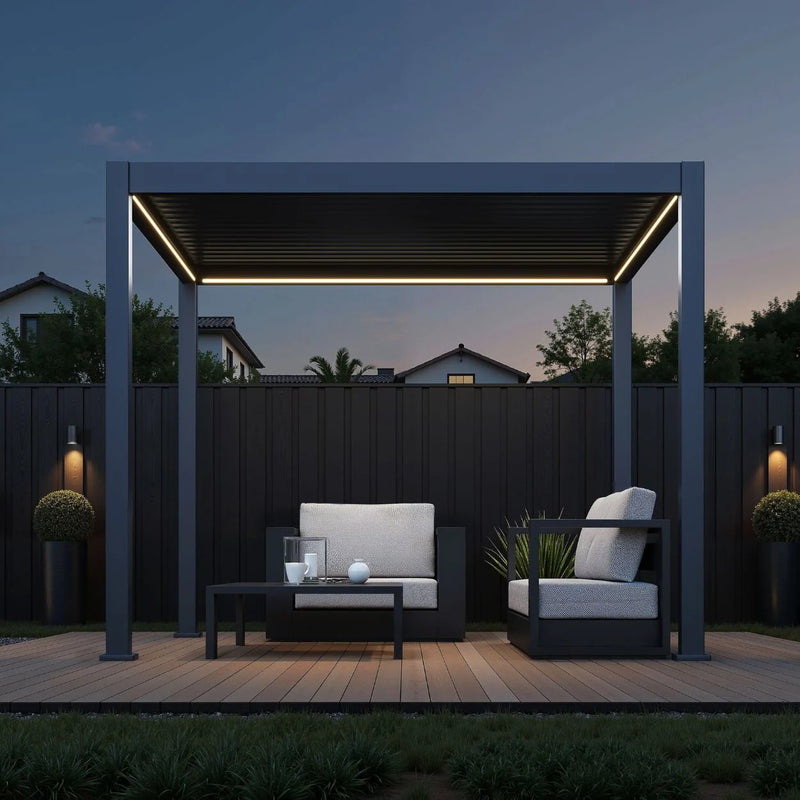 Load image into Gallery viewer, Neo Louvered 3x3m Pergola with LED Lighting | EA13484