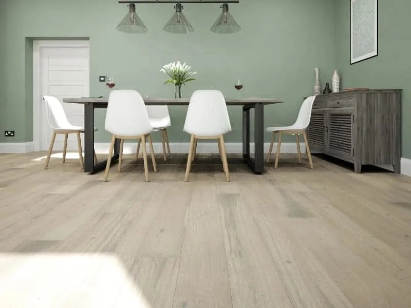 Load image into Gallery viewer, mountain shale rustic oak grey flooring displayed in a dining room