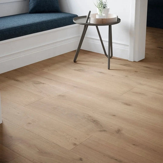 desert oak flooring on display in a home setting