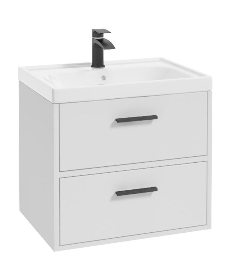 Załaduj obraz do przeglądarki galerii, white Vanity Unit with Black handle