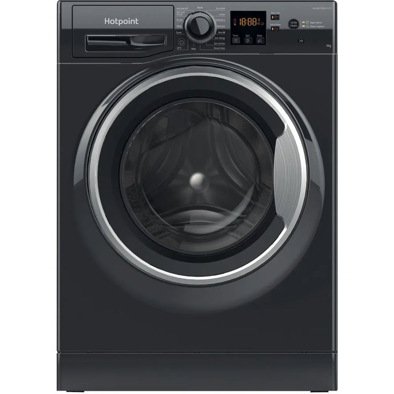 Load image into Gallery viewer, Hotpoint Washing Machine | 9kg | 1400 Spin | Black | NSWM945CBSUKN