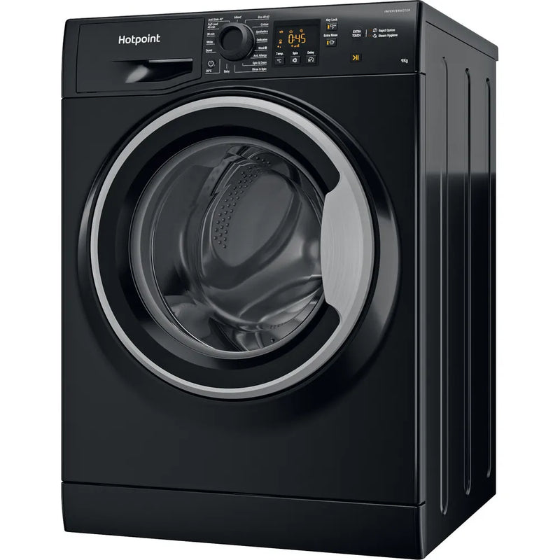 Load image into Gallery viewer, Hotpoint Washing Machine | 9kg | 1400 Spin | Black | NSWM945CBSUKN