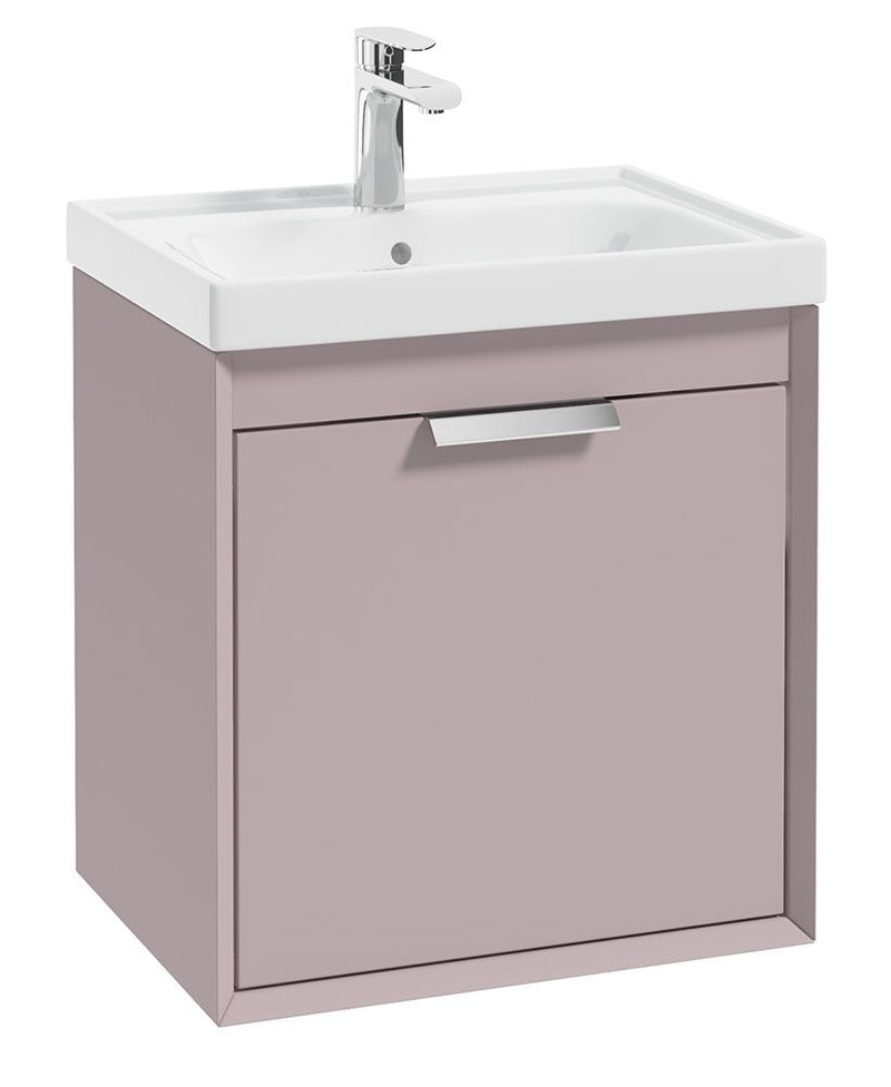 Load image into Gallery viewer, Matt Cashmere Pink vanity unit with Brushed Chrome Handle