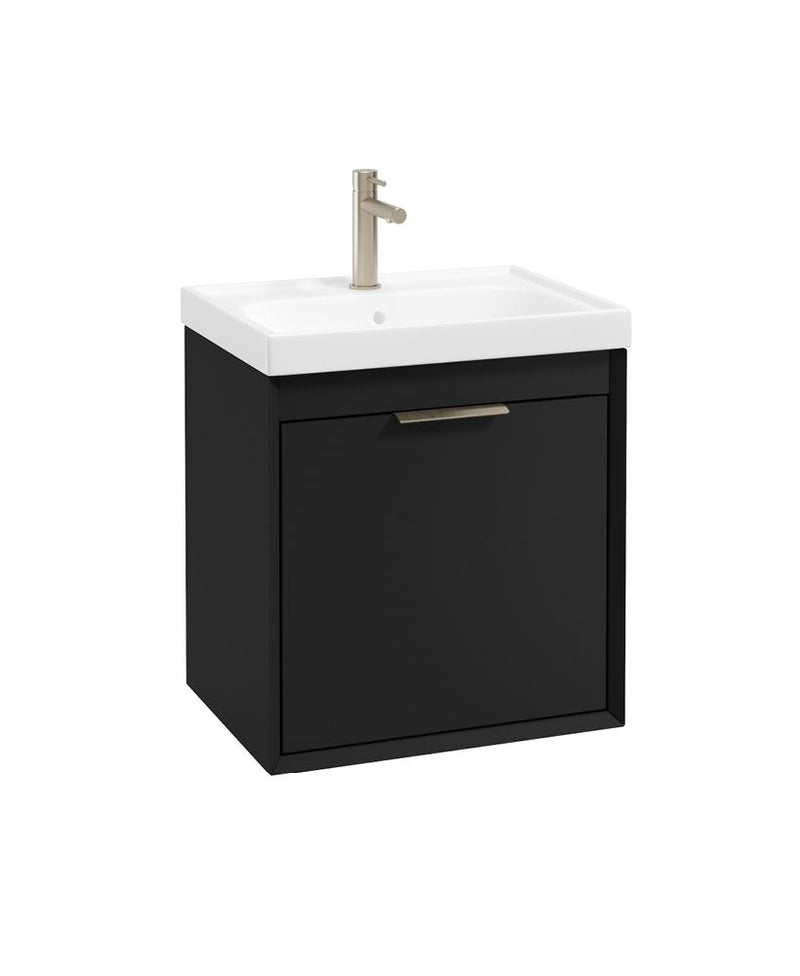 Load image into Gallery viewer, Matt black vanity unit with Brushed Nickel Handle