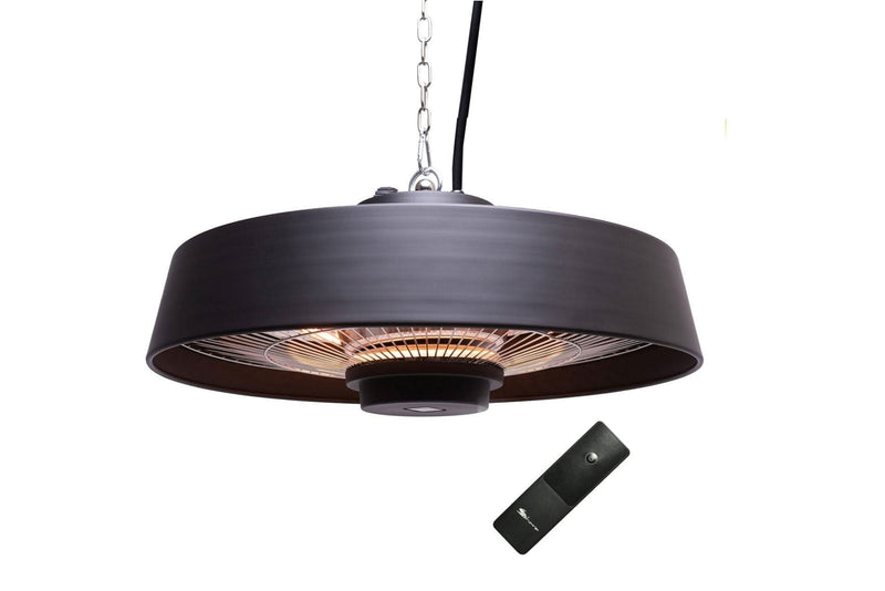 Завантажте зображення в засіб перегляду галереї, sahara hanging electric heater in black with remote control, 2000w