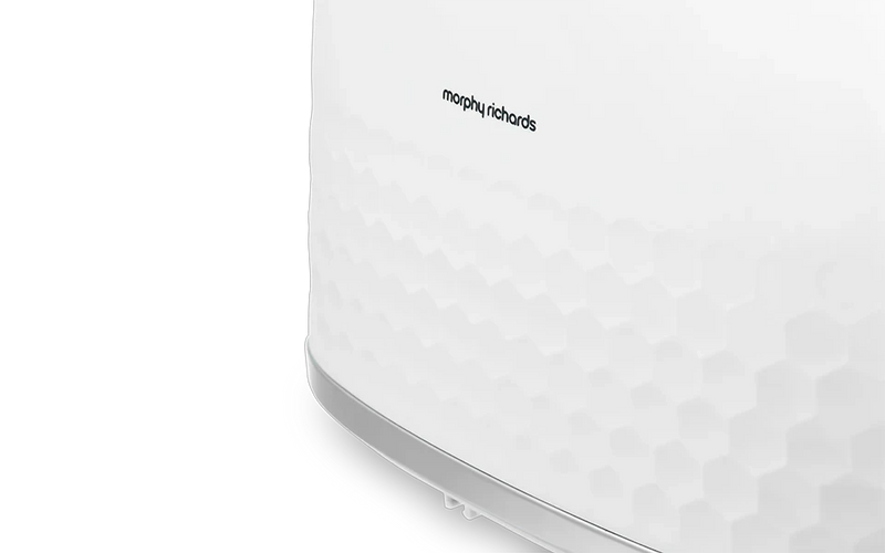 Load image into Gallery viewer, honeycomb texture on bottom of white/chrome mr hive 2 slice toaster