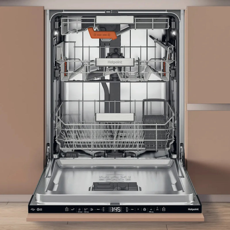 Załaduj obraz do przeglądarki galerii, Hotpoint Hydroforce Integrated Full Size Dishwasher with Maxi Space Tub | H8IA115M4TUS UK