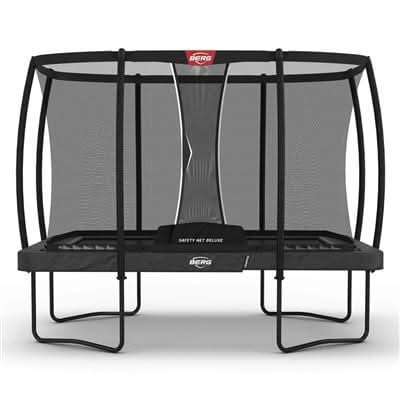 Load image into Gallery viewer, regular grey rectangular trampoline with safety net